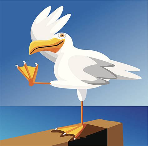 Royalty Free Cartoon Of A Funny Seagull Clip Art Vector Images