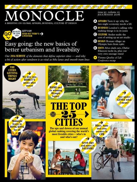 Top 25 Liveable Cities Monocle Magazine Gq Magazine Magazine Design