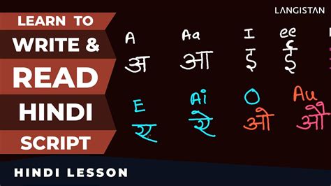 Learn To Write Read Hindi Script Learn Devanagari Script Vowel