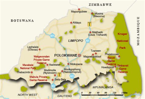 Map Of Limpopo Limpopo Map South Africa