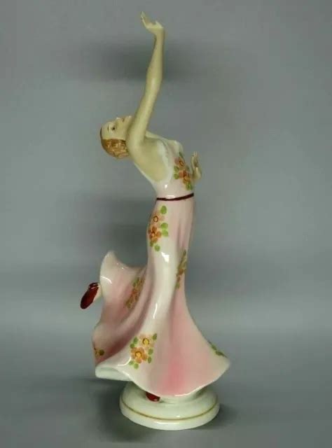VINTAGE ANTIQUE ROYAL Dux Flamingo Gypsy Dancer Porcelain Figurine Marked Rose PicClick