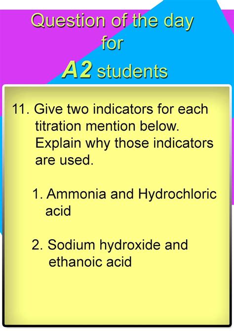 Dchem Learning Centre Question Of The Day For A2 Students