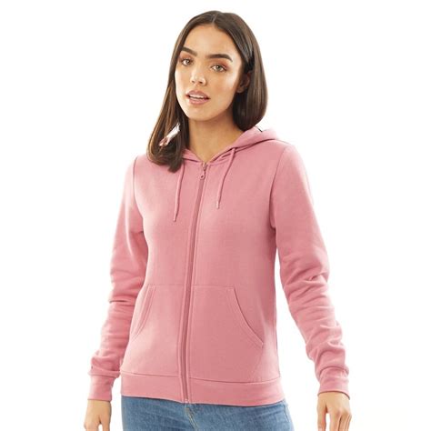 buy fluid womens zip through hoodie pink