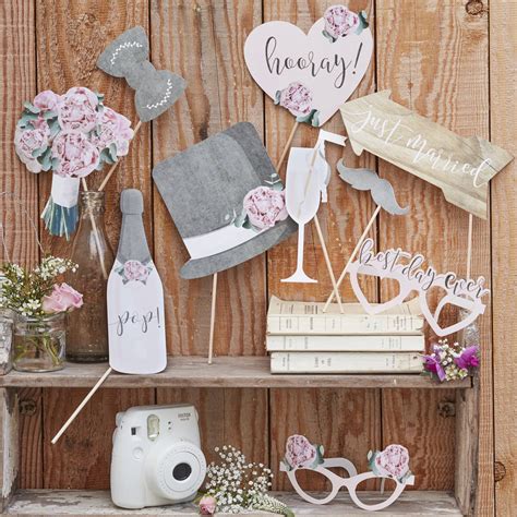 Wedding Day Photo Booth Props Pack By Ginger Ray | notonthehighstreet.com