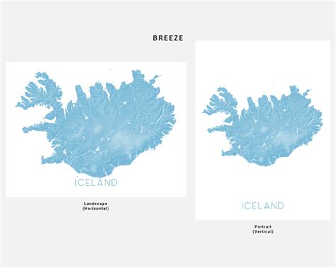 Iceland Map Print Topographic Map Of Iceland Wall Art Poster Reykja