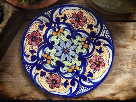 Talavera Plate Wall Hanging Mexican Pottery Rustic Decor Mexican
