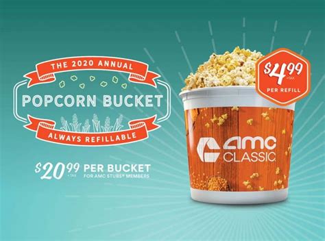 The most actual price for one amc amc is $11.96. AMC 2020 Popcorn Bucket - Movie Theater Prices