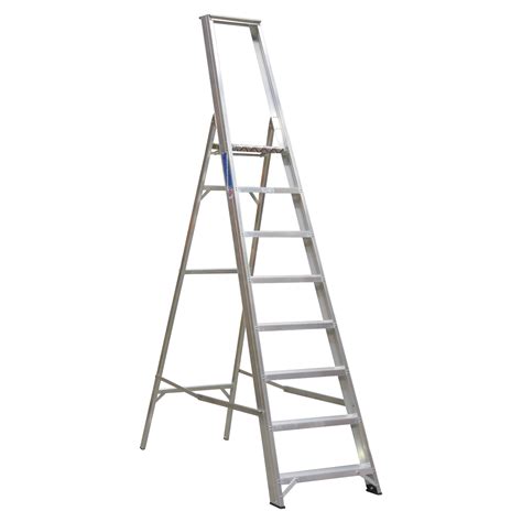 Aluminium Step Ladder 8 Tread Industrial Bs En 131 Axl8 Sealey