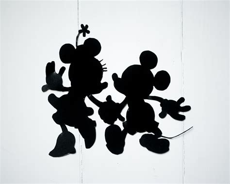 Handcrafted Disney Silhouettes Mickey And Minnie Mouse For The