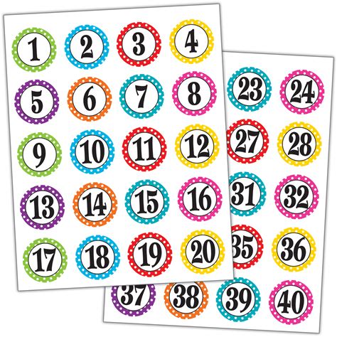 Polka Dots Numbers Stickers Tcr3567 Teacher Created Resources