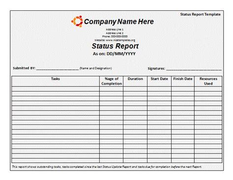 Free Monthly Report Template Free Words Templates