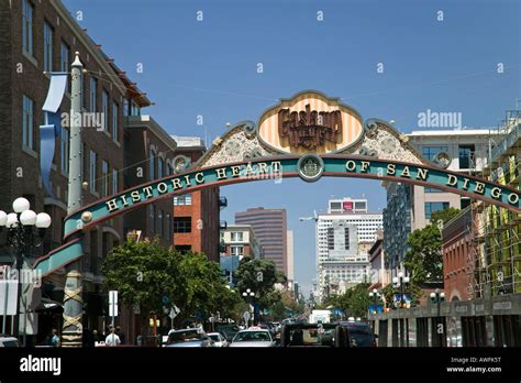 Entrance Gate Gaslamp Quarter San Diego California Usa Stock Photo