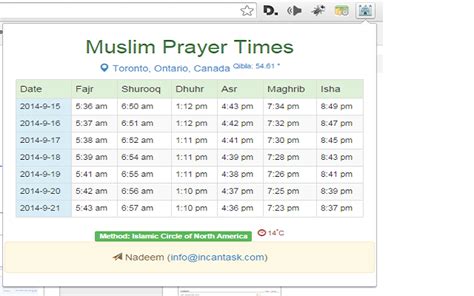 Muslim Prayer Times Weekly Chrome Web Store