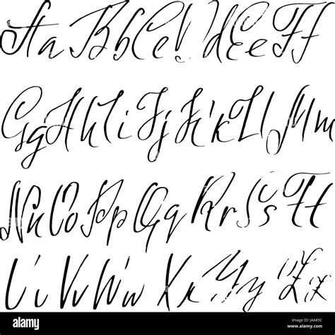 Handwritten Vector Aphabet Hand Drawn Lettering Font Brush Script