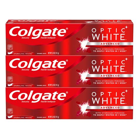 Colgate Optic White Whitening Toothpaste Sparkling White 5 Ounce 3