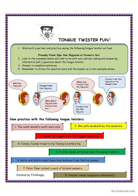 Tongue Twister Fun Tongue Twister English Esl Worksheets Pdf And Doc