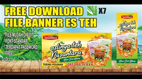 FREE CDR -- DESAIN BANNER ES TEH NUSANTARA - YouTube