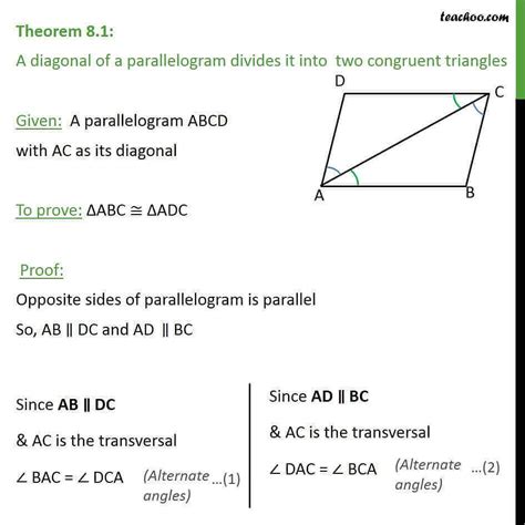 Theorems Parallelogram Opposites