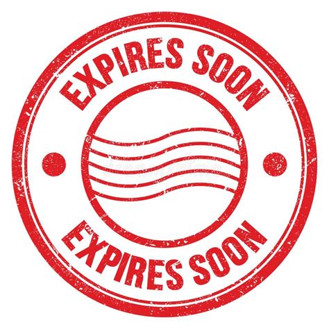 Expires Soon Text Written On Red Round Postal Stamp Sign Stock