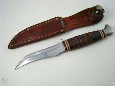 Vintage Ka Bar Fixed Blade Hunting Knife Stacked Handle 54282226