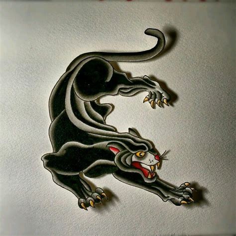 Black Panter Traditional Tattoo Old School Traditional Ink American