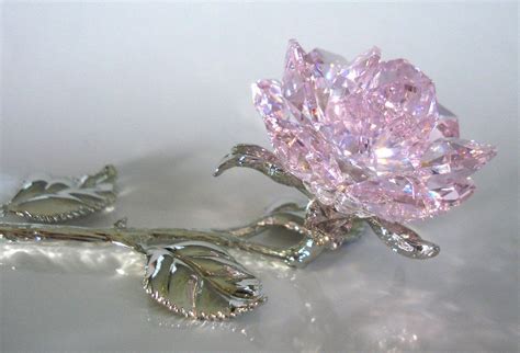 Pink Crystal Rose Handcrafted By Bjcrystalgifts Using Swarovski Crysta Bjcrystals Swarovski