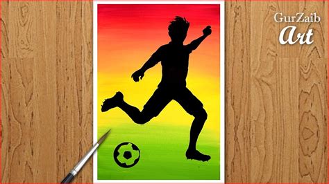 How To Draw A Football Player Drawing Easy Soccer Sports Poster