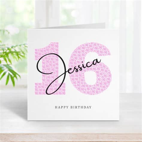 personalised 16th birthday card for her for him happy etsy