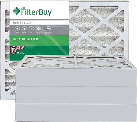 Filterbuy 18x22x4 Merv 8 Pleated Ac Furnace Air Filter Pack Of 4