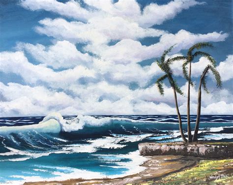 Large Coastal Paintingoriginal Acrylic Painting On Etsy Ocean
