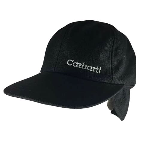 Carhartt Vintage Carhartt Hat Medium 90s Usa Black Over The Ear Cap
