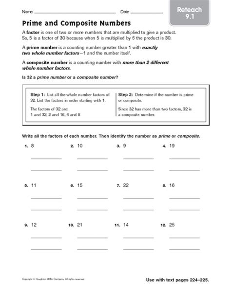 Prime And Composite Numbers Worksheets Grade 5