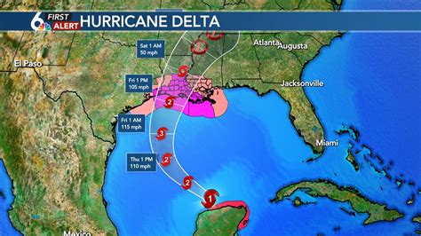 Wednesday Pm Update Hurricane Delta Moving Over The Gulf Of Mexico