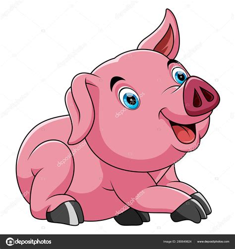 Cute Pretty Pig Cartoon Stock Vector Image By ©mariafionawati