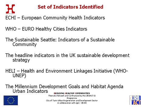 Building Healthy Communities Indicators And Criteria For A