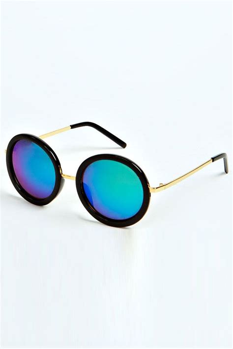 blue round lens sunglasses