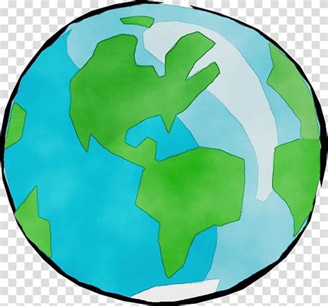 Earth Cartoon Drawing Painting Green World Turquoise
