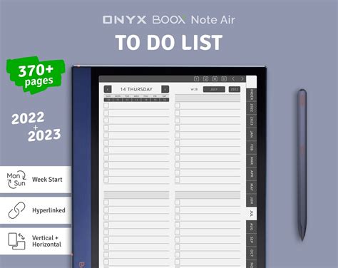 Boox Note Air To Do List Daily Checklist Day Organization Etsy