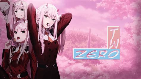 Darling In The Franxx Zero Two On Side With Lollipop With