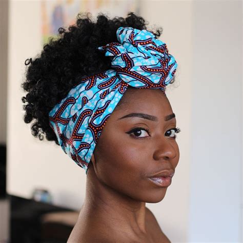African Headwrap Blue Orange Roots Natural Hair Headbands Head Wraps African Natural