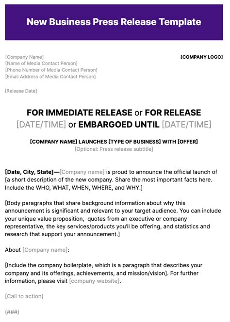 Free Press Release Templates Formatting Tips And Examples