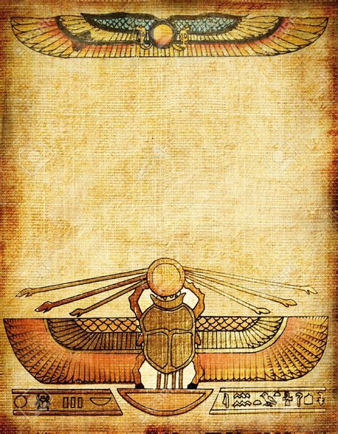 An Ancient Egyptian Painting On Parchment Paper With The Image Of An