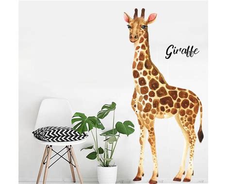Giraffe Wall Decal Sticker Jungle Nursery Decal Giraffe Etsy Diy