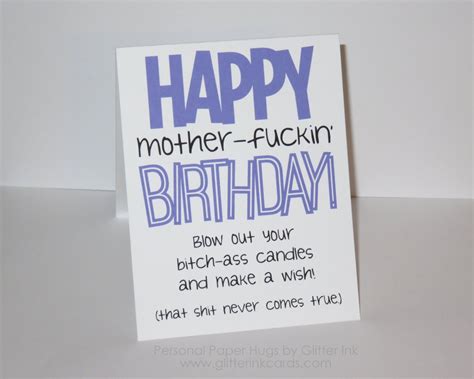 Happy Birthday Inappropriate Birthday Card Funny Birthday