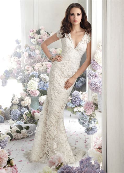Whiteazalea Elegant Dresses Elegant Lace Wedding Dress With V Neckline