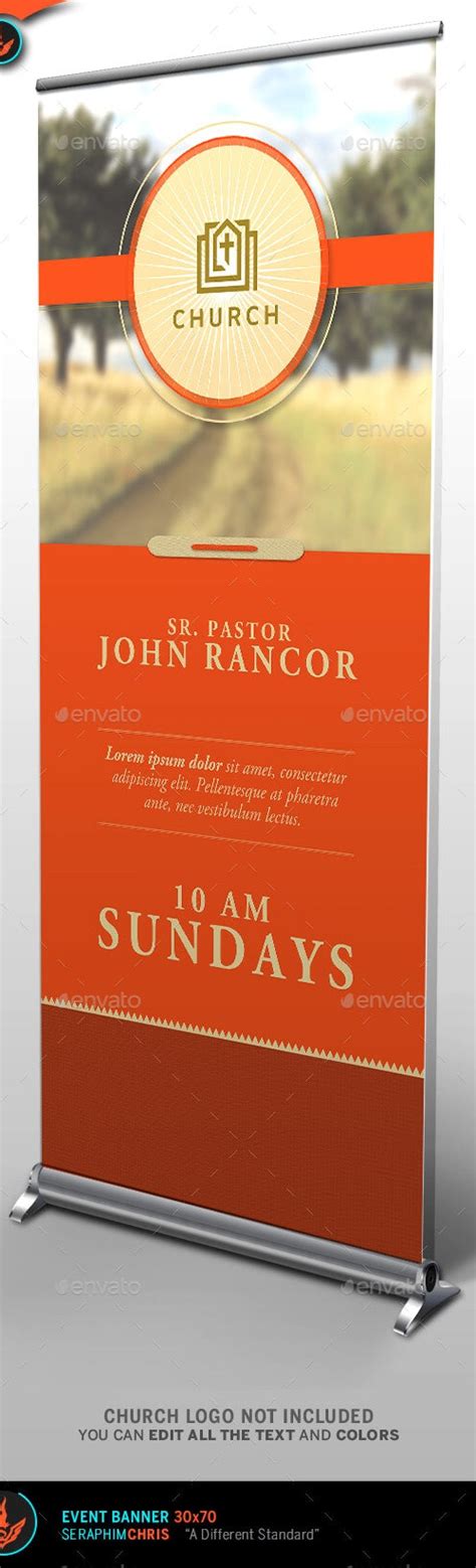 Church Roll Up Retractable Banner Template Print Templates Graphicriver