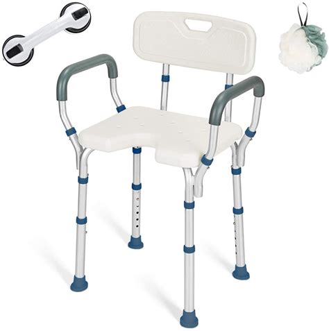 Greenchief Heavy Duty Shower Chair With Removable Arms And Back 300lb