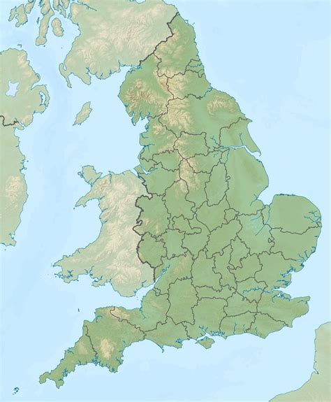 Large Relief Map Of England England United Kingdom Europe