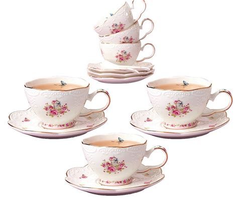 Jusalpha Porcelain Tea Cup And Saucer Set Coffee Cup Set With Saucer And Spoon 636941126020 Ebay