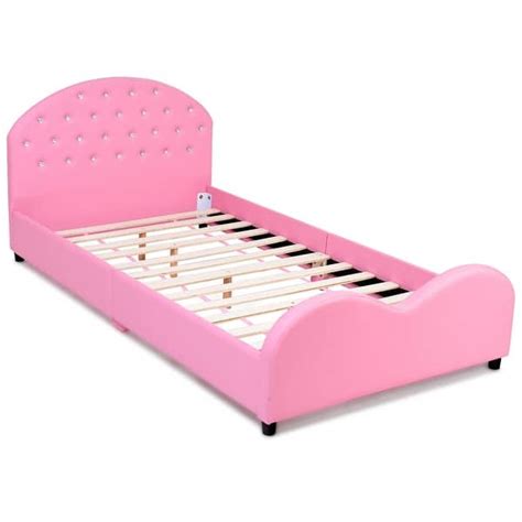 Kids Bed Upholstered Platform Bed Princess Bedroom Furniture